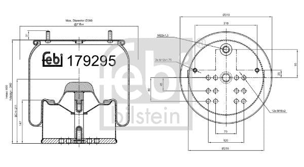 Febi Air Suspension Bellow 256mm