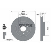 Textar 2 x Vented Front Brake Discs 92285803