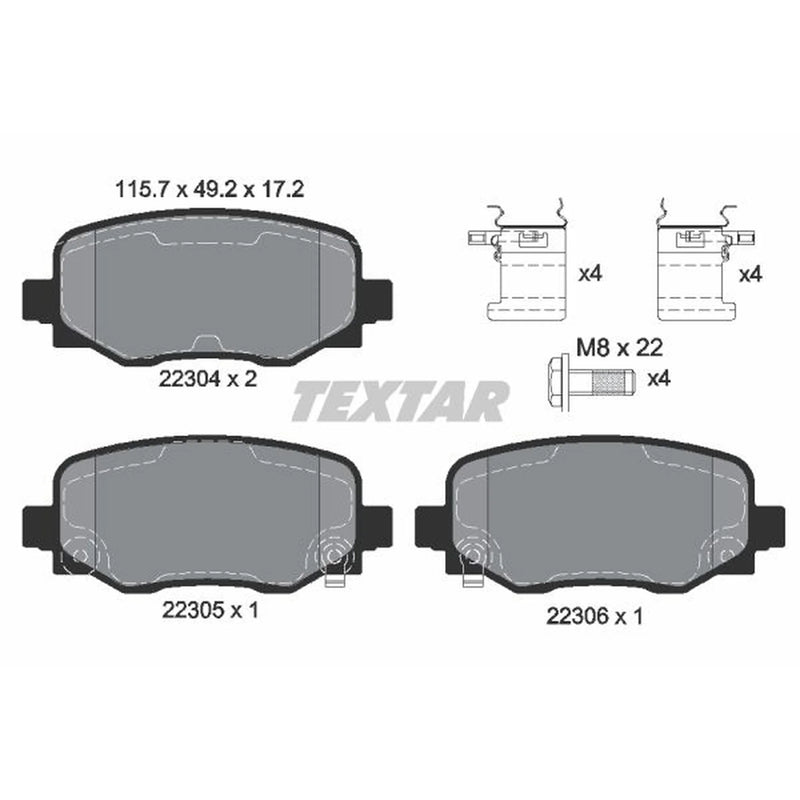 Textar Rear Brake Pad Set 2230401