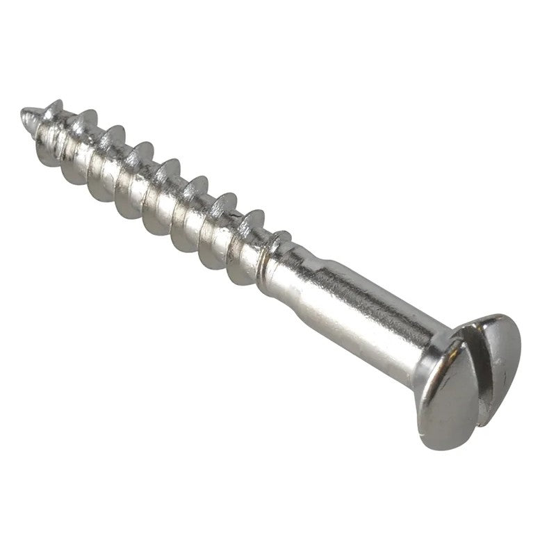 ForgeFix Multi-Purpose Screw SL Raised Head Chrome Plated 4.0 x 30mm ForgePack