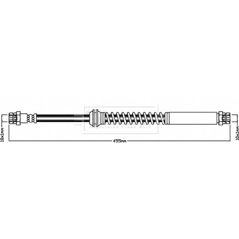 Borg & Beck Brake Hydraulic Hose Line Rear Left BBH8282