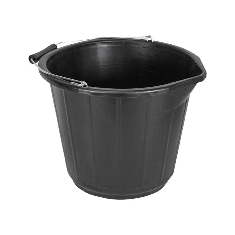 Faithfull General-Purpose Bucket 14 litre (3 gallon) - Black - FAI3GBUCKET