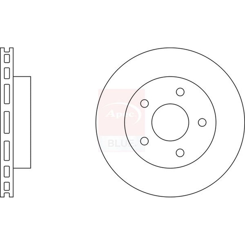 Apec 2 x Vented Front Brake Discs SDK6234