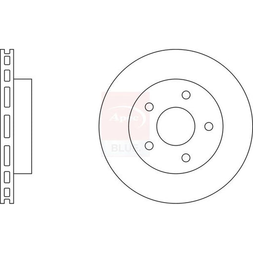 Apec 2 x Vented Front Brake Discs SDK6234