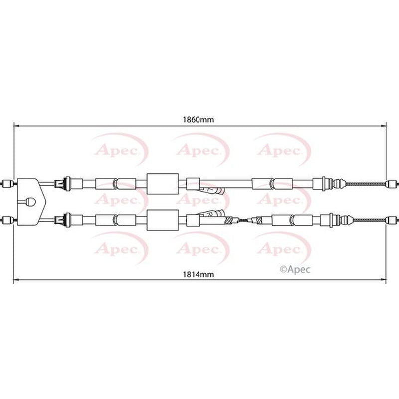 Apec Handbrake Cable Left Rear CAB1147