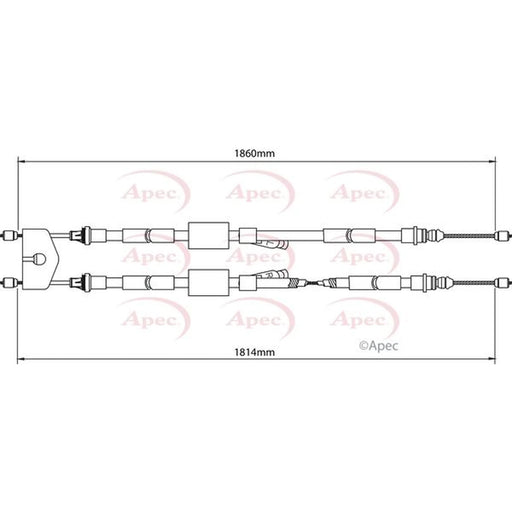 Apec Handbrake Cable Left Rear CAB1147