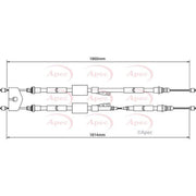 Apec Handbrake Cable Left Rear CAB1147
