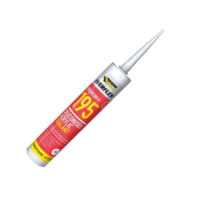 Everbuild Sika Everflex® 195 Siliconised Acrylic White 300ml - 482346