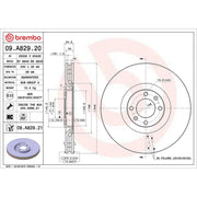 Brembo 2 x Internally Vented Front Brake Discs 09.A829.21