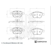 Blue Print Front Brake Pad Set ADBP420104