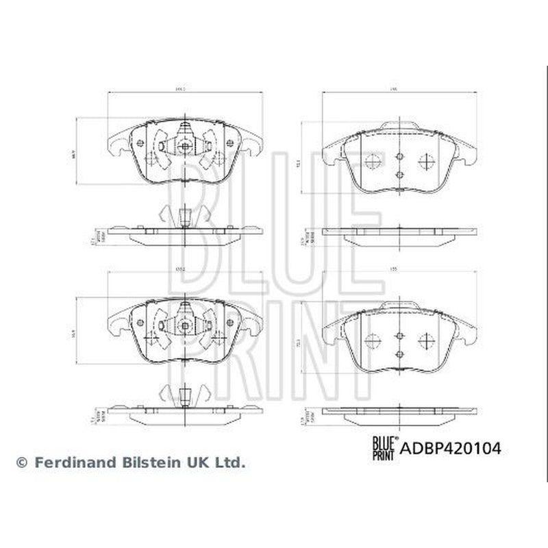 Blue Print Front Brake Pad Set ADBP420104