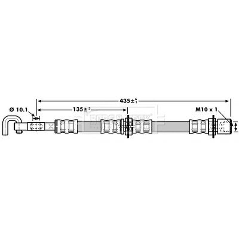 Borg & Beck Brake Hydraulic Hose Line Front Left BBH7253