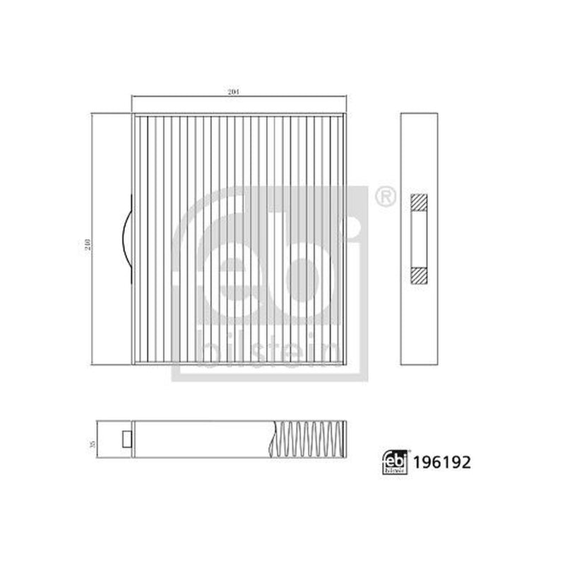 Febi Cabin Air Filter (Pollen Filter) 196192