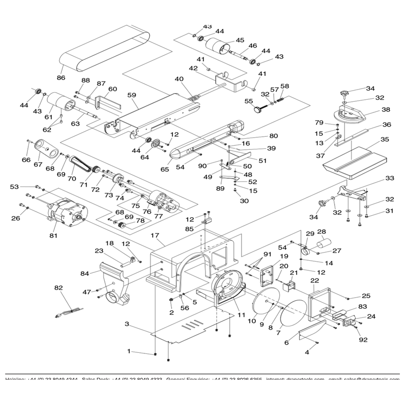 Draper Back Stop Assembly for Power Tools