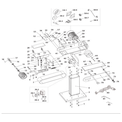 Draper Work Rest Assembly YBL1500D-54