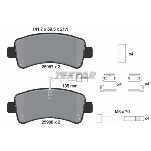 Textar Rear Brake Pad Set 2598701