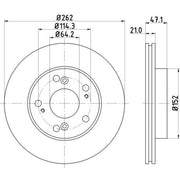 DON 2 x Internally Vented Front Brake Discs PCD13552