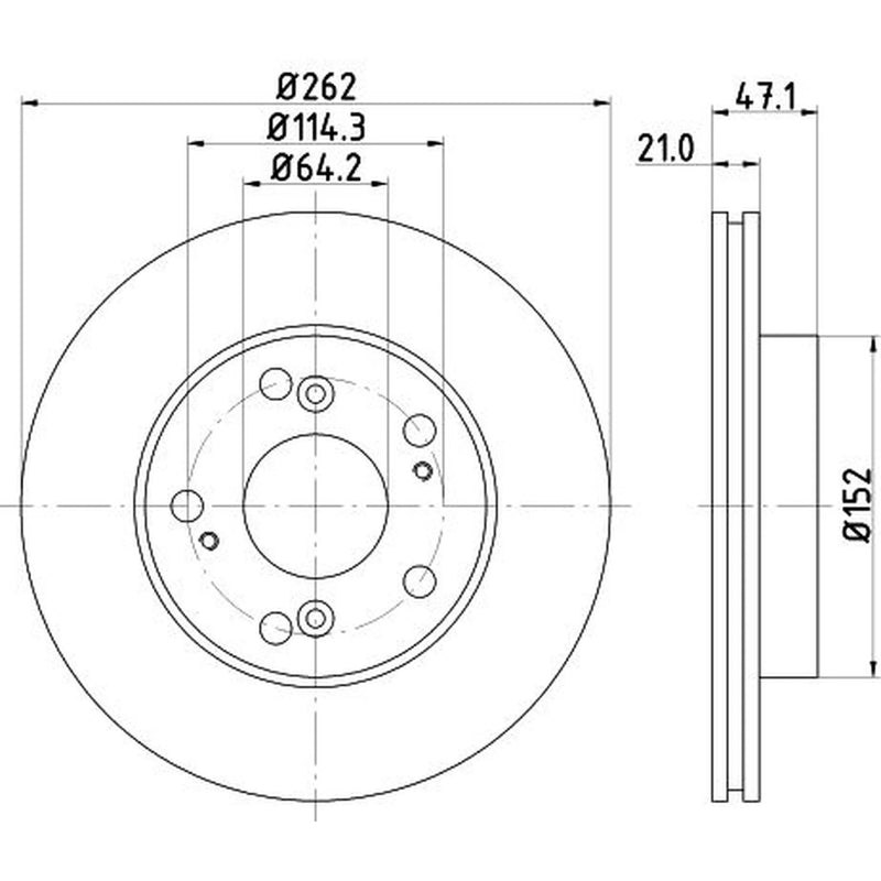 DON 2 x Internally Vented Front Brake Discs PCD13552