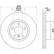 DON 2 x Internally Vented Front Brake Discs PCD11701