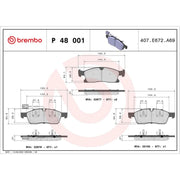 Brembo 4 x Front Brake Pad Set P48001