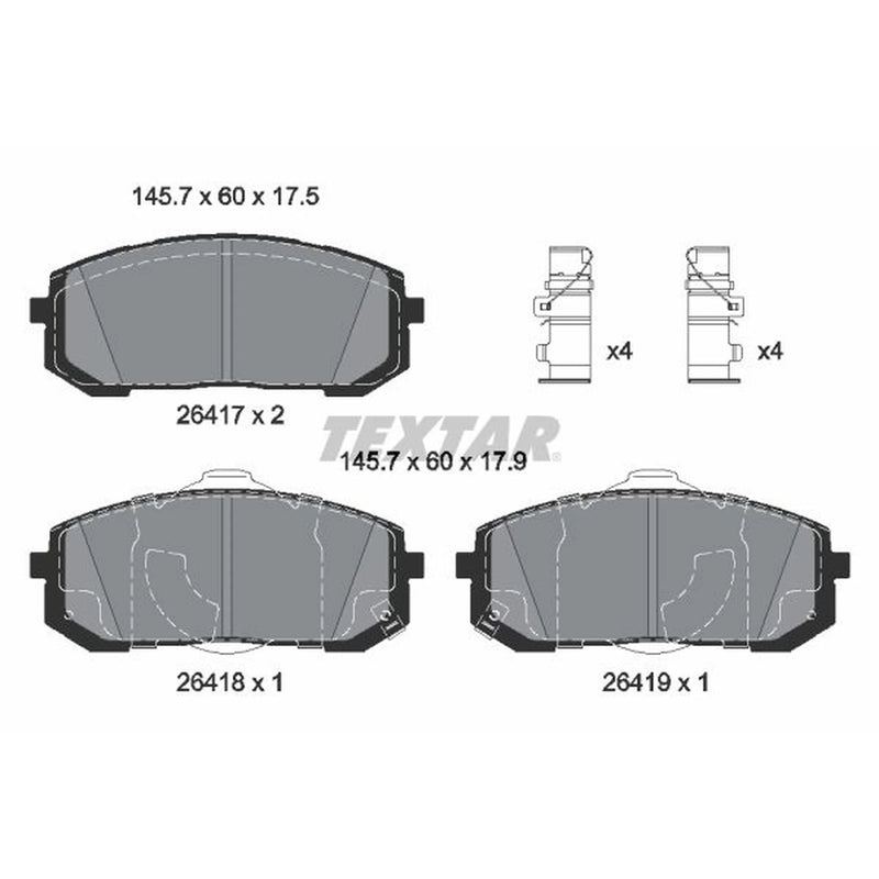 Textar Front Brake Pad Set 2641701