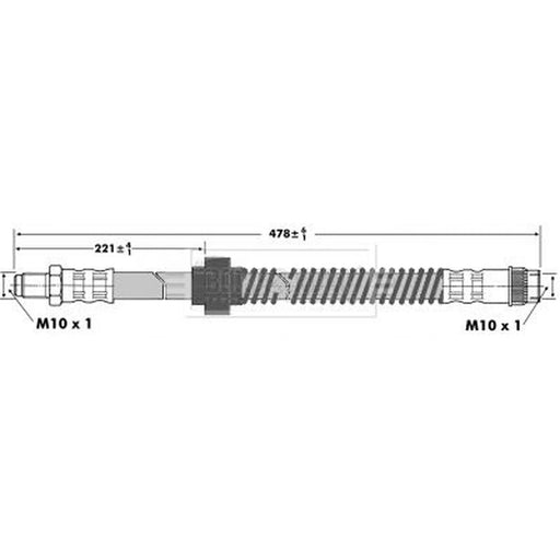 Borg & Beck Brake Hydraulic Hose Line Front Left BBH6935