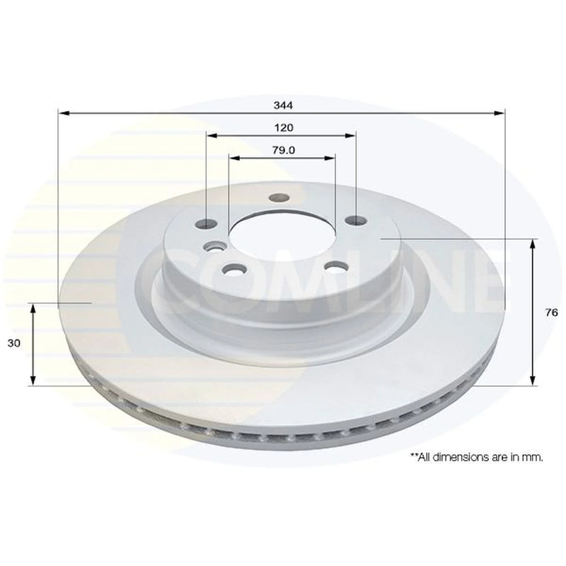 Comline 2 x Front Brake Discs ADC1340V