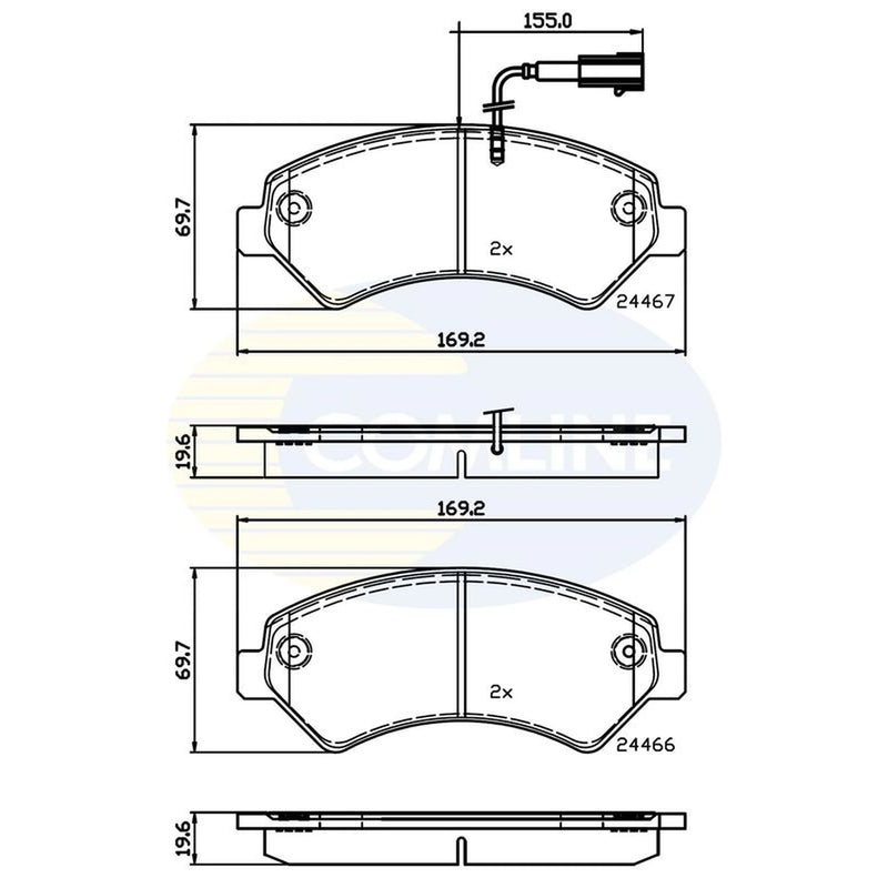 Comline 4 x Front Brake Pad Set CBP12247