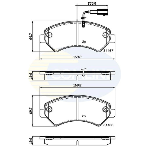 Comline 4 x Front Brake Pad Set CBP12247