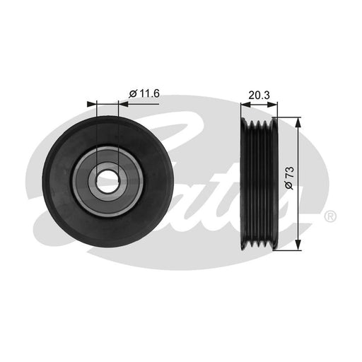 Gates V-Ribbed Belt Deflection/Guide Pulley T38031