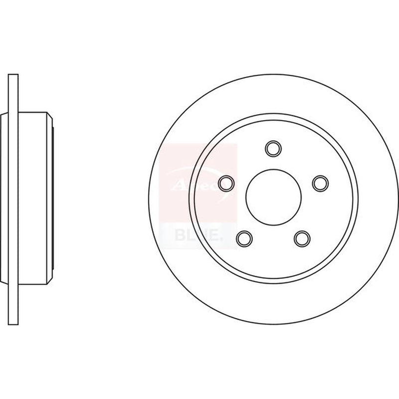Apec 2 x Solid Rear Brake Discs SDK6529