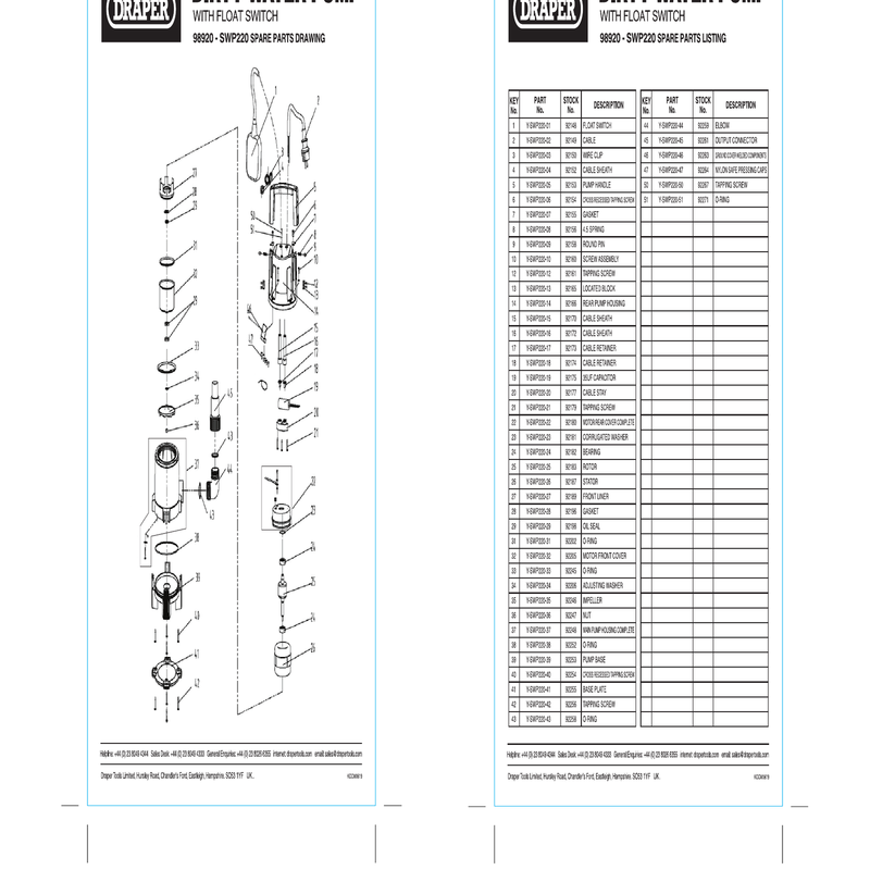 Draper Cable 110V Y-SWP220-02