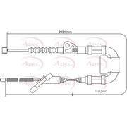 Apec Handbrake Cable Left Rear CAB1436