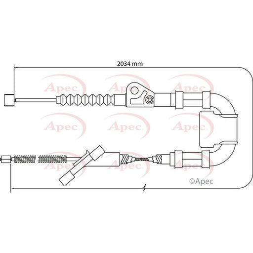 Apec Handbrake Cable Left Rear CAB1436