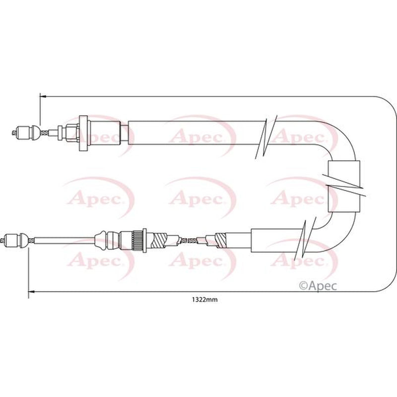 Apec Handbrake Cable Left Rear CAB1366