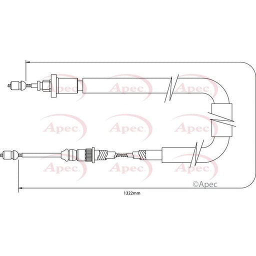 Apec Handbrake Cable Left Rear CAB1366