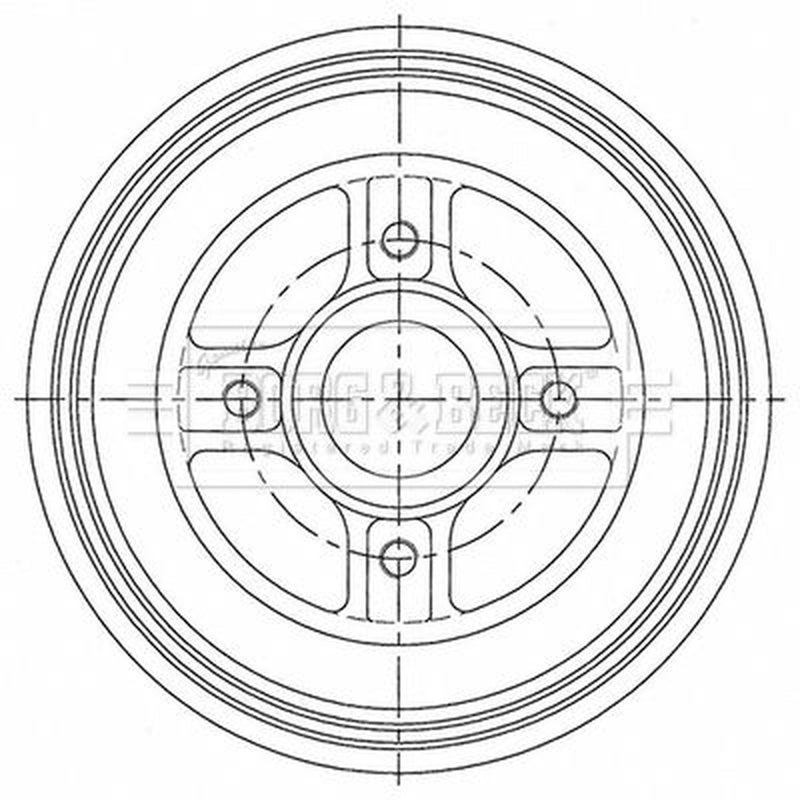 Borg & Beck Brake Drum Assembly Rear BBR7259