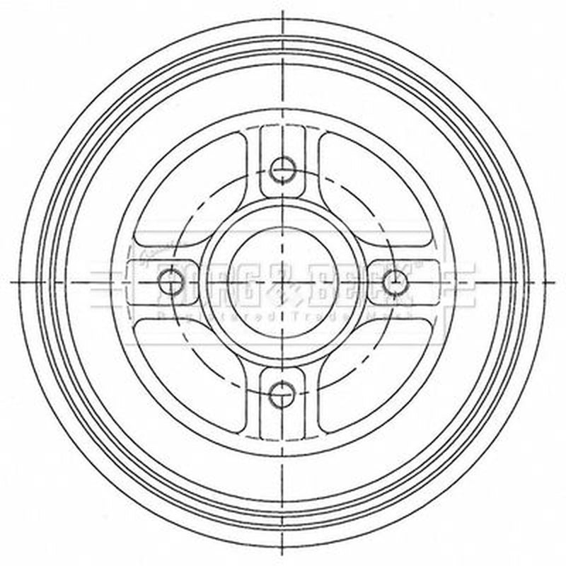 Borg & Beck Brake Drum Assembly Rear BBR7259