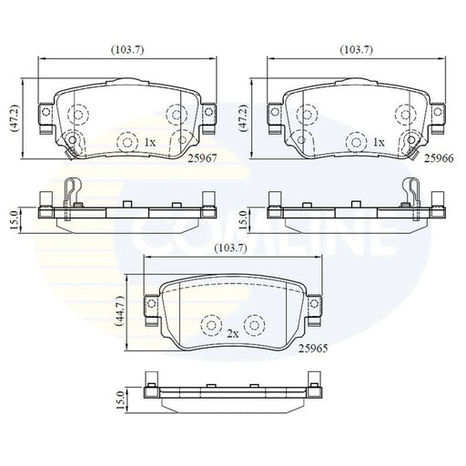 Comline 4 x Rear Brake Pad Set CBP32277
