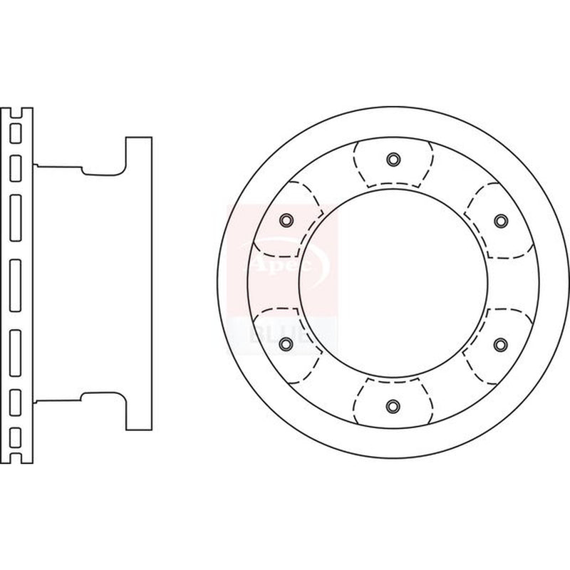 Apec 2 x Vented Rear Brake Discs SDK7149