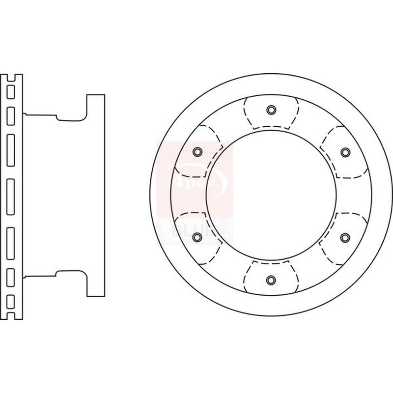 Apec 2 x Vented Rear Brake Discs SDK7149