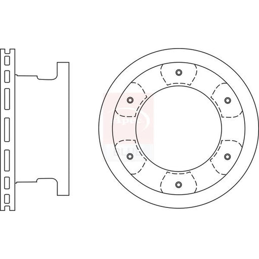 Apec 2 x Vented Rear Brake Discs SDK7149
