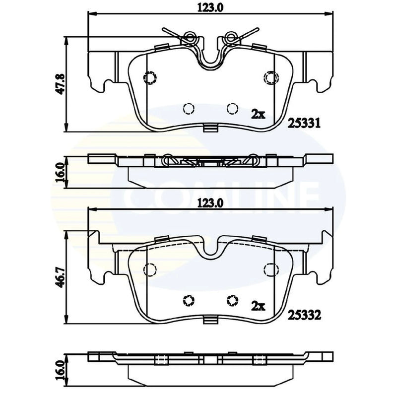 Comline 4 x Rear Brake Pad Set CBP02318