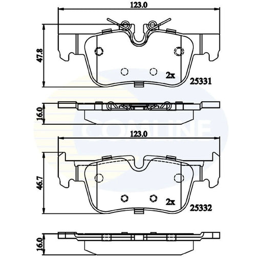 Comline 4 x Rear Brake Pad Set CBP02318