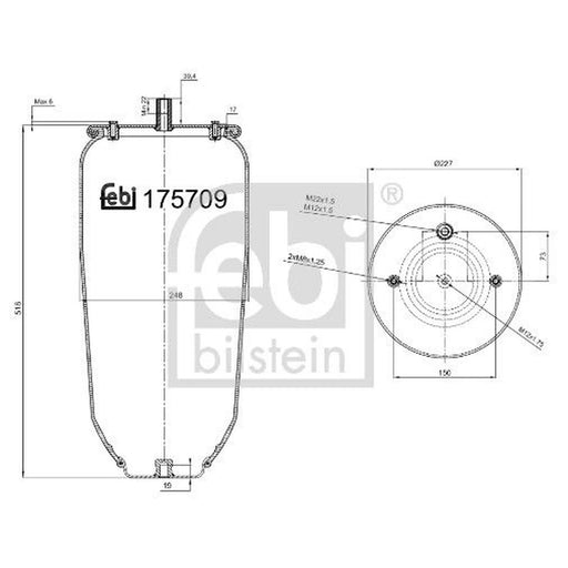 Febi Air Suspension Bellow 228mm 175709