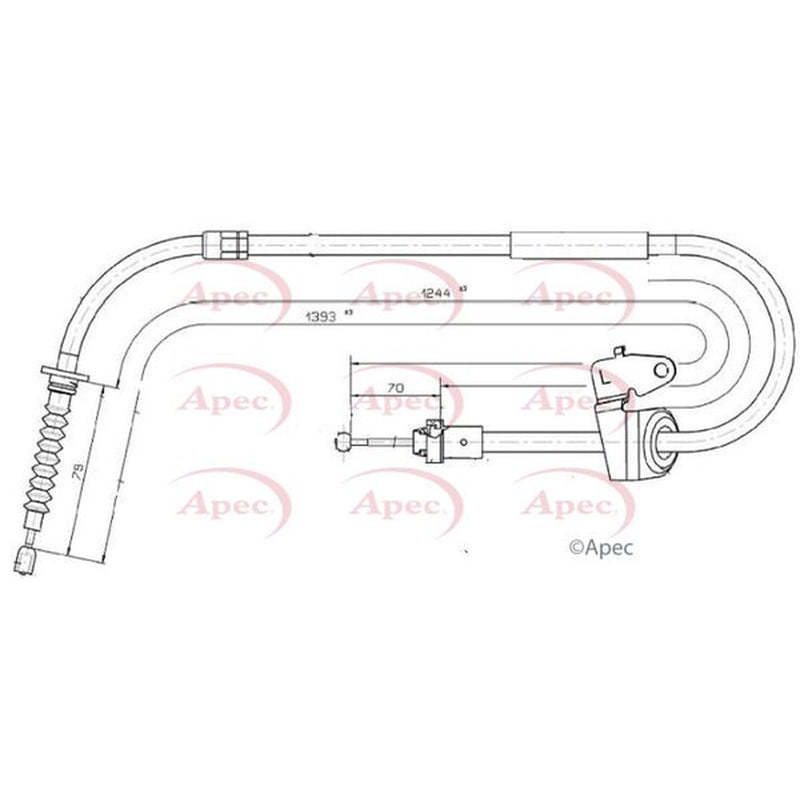 Apec Handbrake Cable Left Rear CAB1589