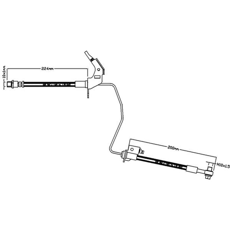 Abtex Brake Hydraulic Hose Line Rear Left ABH1117L