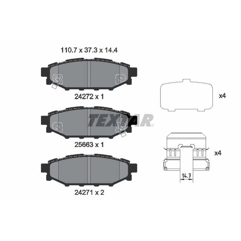 Textar Rear Brake Pad Set 2427201