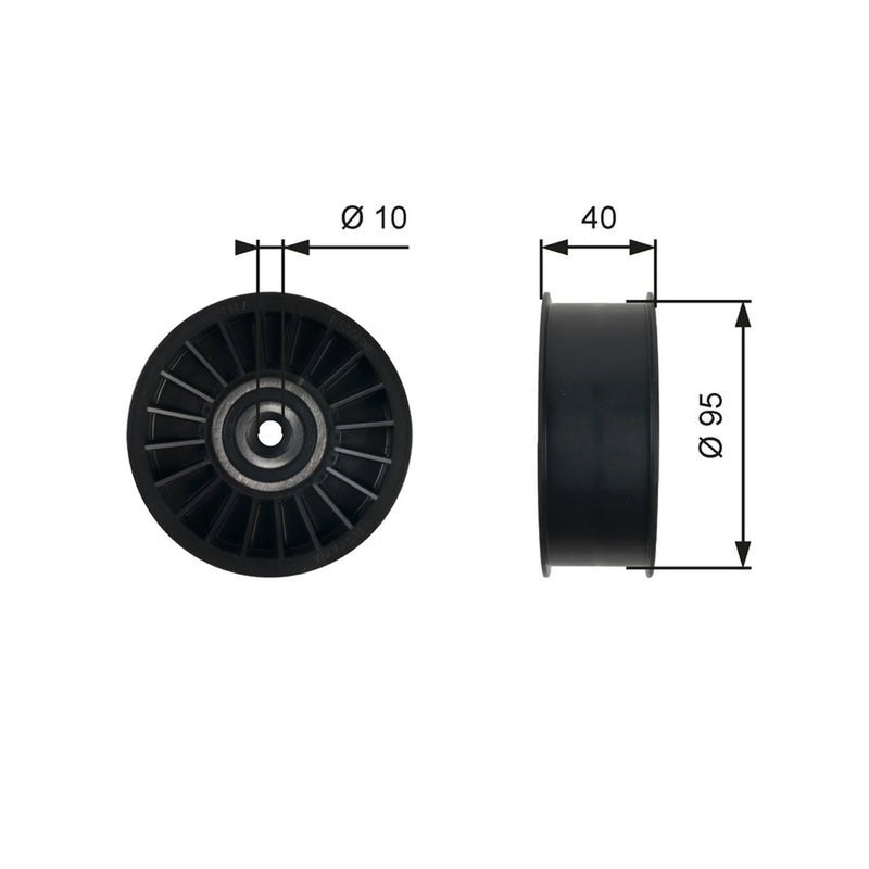 Gates V-Ribbed Belt Deflection/Guide Pulley T36500