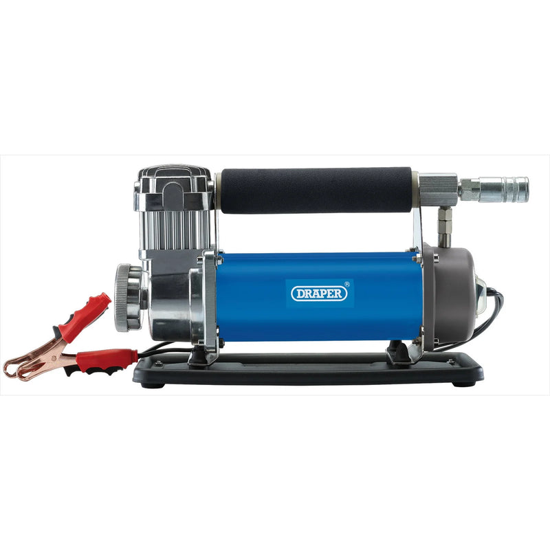 Draper Air Compressor DC 12V 150PSI with Tyre Inflator & Accessories